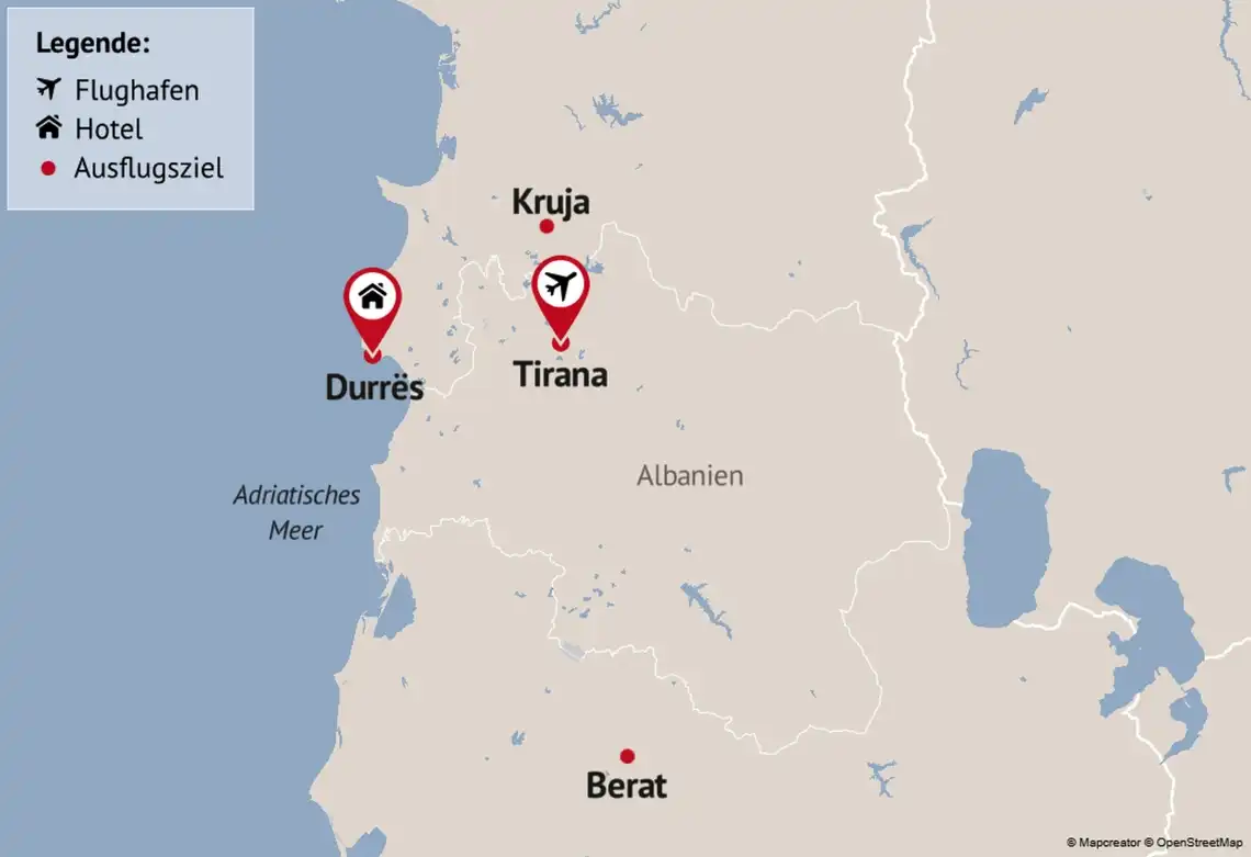 Ansicht - Albanien Rundreise Flugreise mit 4 Ausflügen