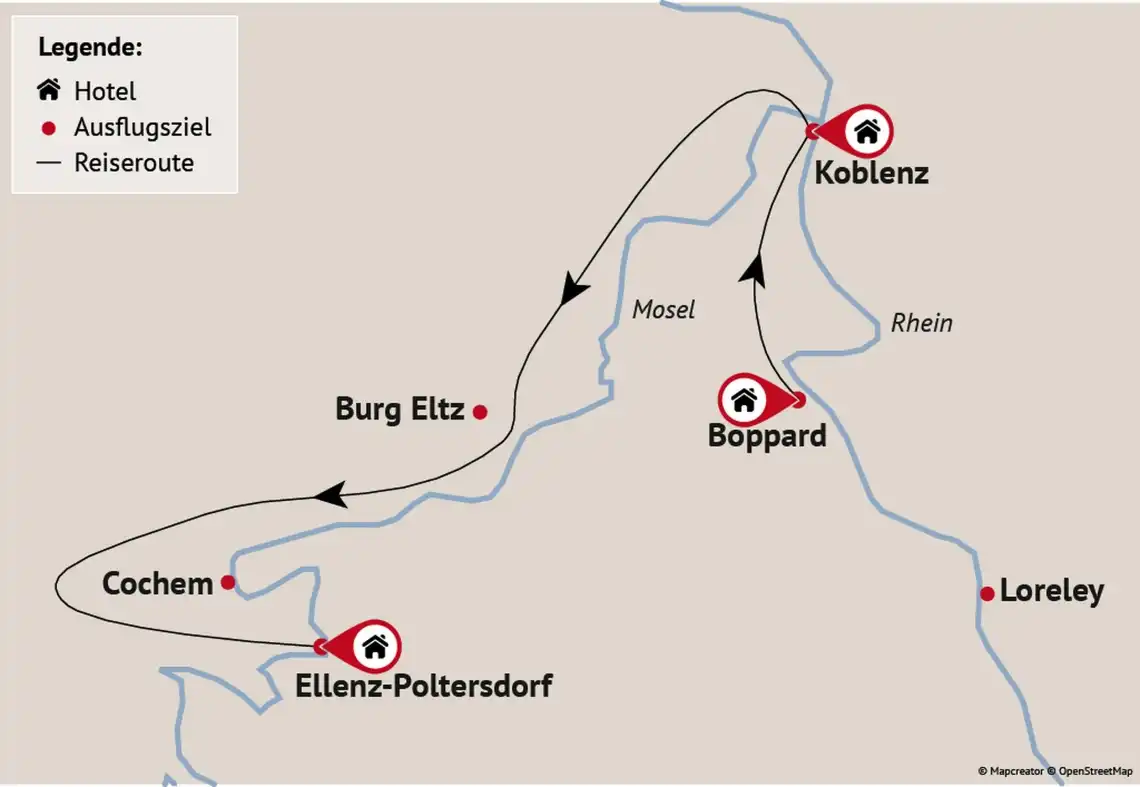 Aufnahme - Autorundreise Rhein Koblenz und Mosel