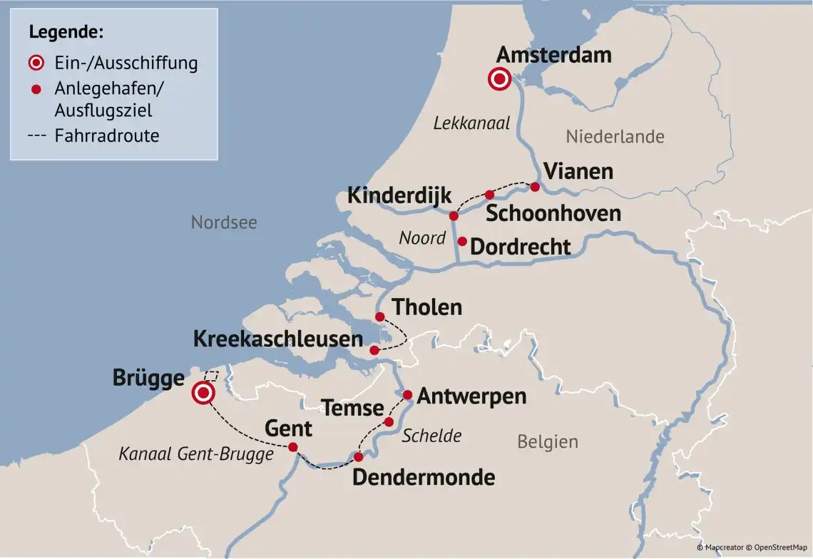 Aufnahme - Das Beste von Holland & Belgien mit Rad und Schiff