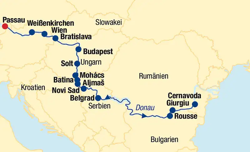 Aufnahme - Donaukreuzfahrt Passau