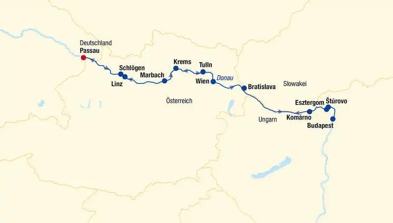 Aufnahme - Donaukreuzfahrt mit Rad
