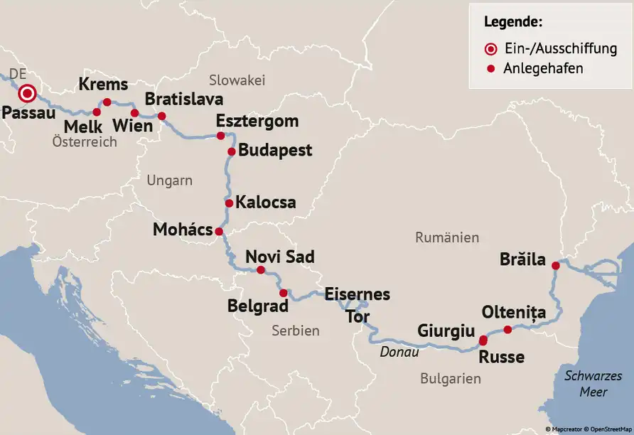 Aufnahme - Donaupanorama bis ins Delta Kreuzfahrt