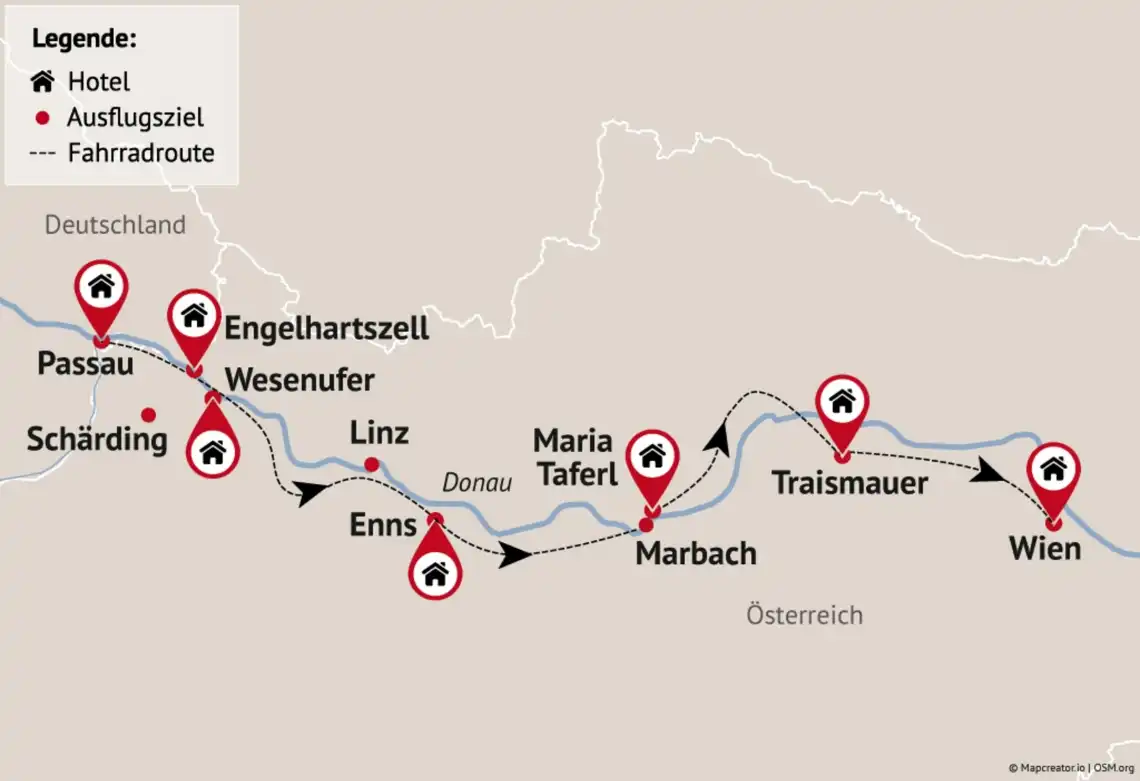 Aufnahme - Donauradweg Passau