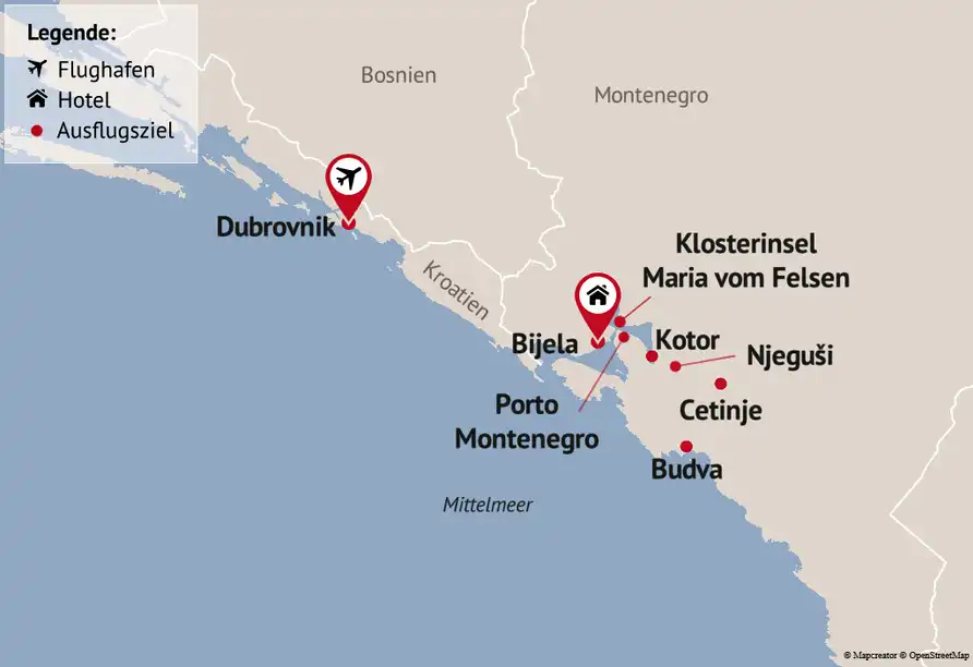 Aufnahme - Entdeckerreise durch Montenegro und Kroatien
