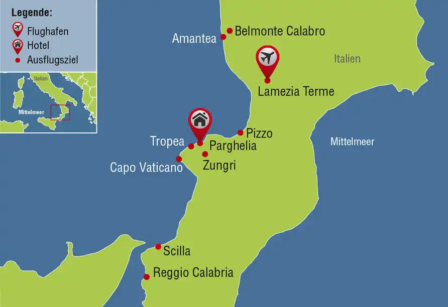 Aufnahme - Flugreise Kalabrien