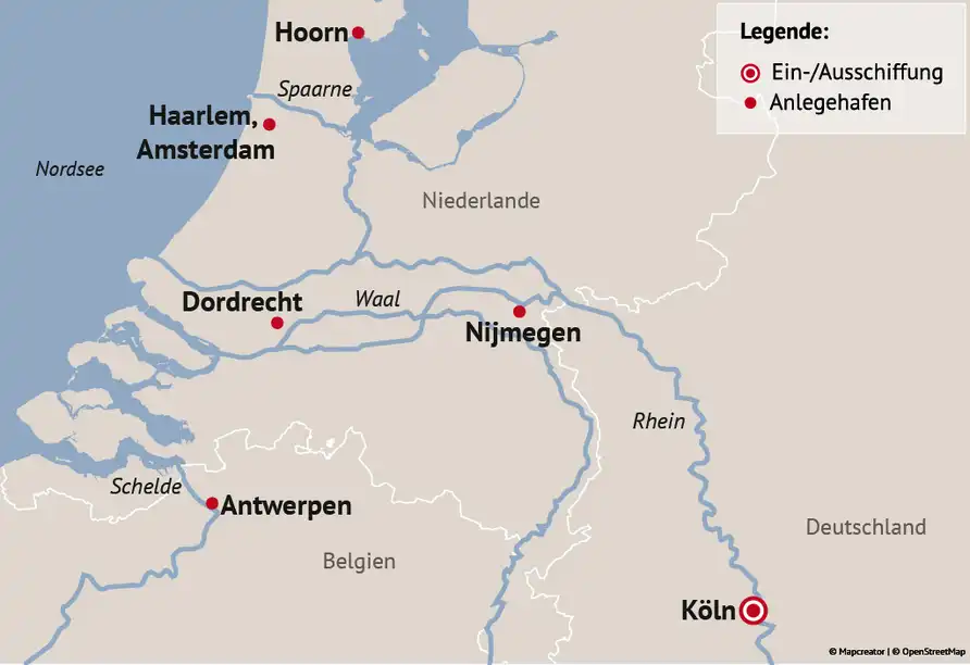 Aufnahme - Highlights Holland & Belgien Kreuzfahrt