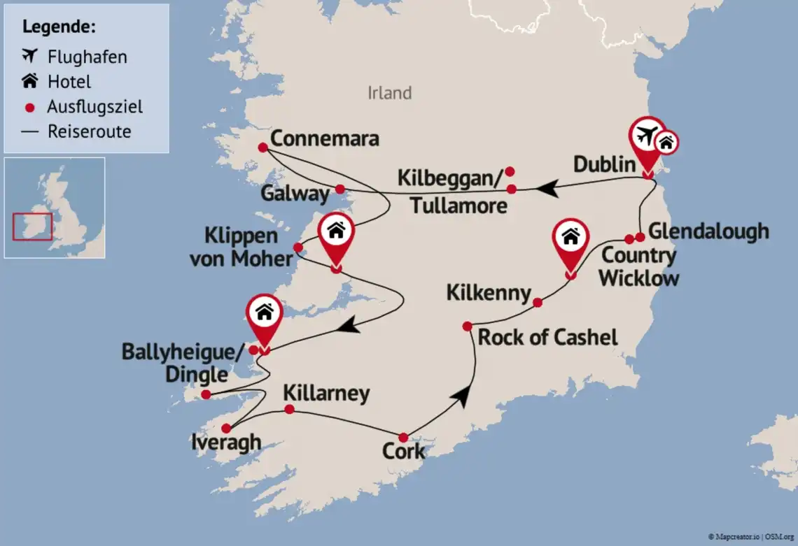 Aufnahme - Irland Rundreise