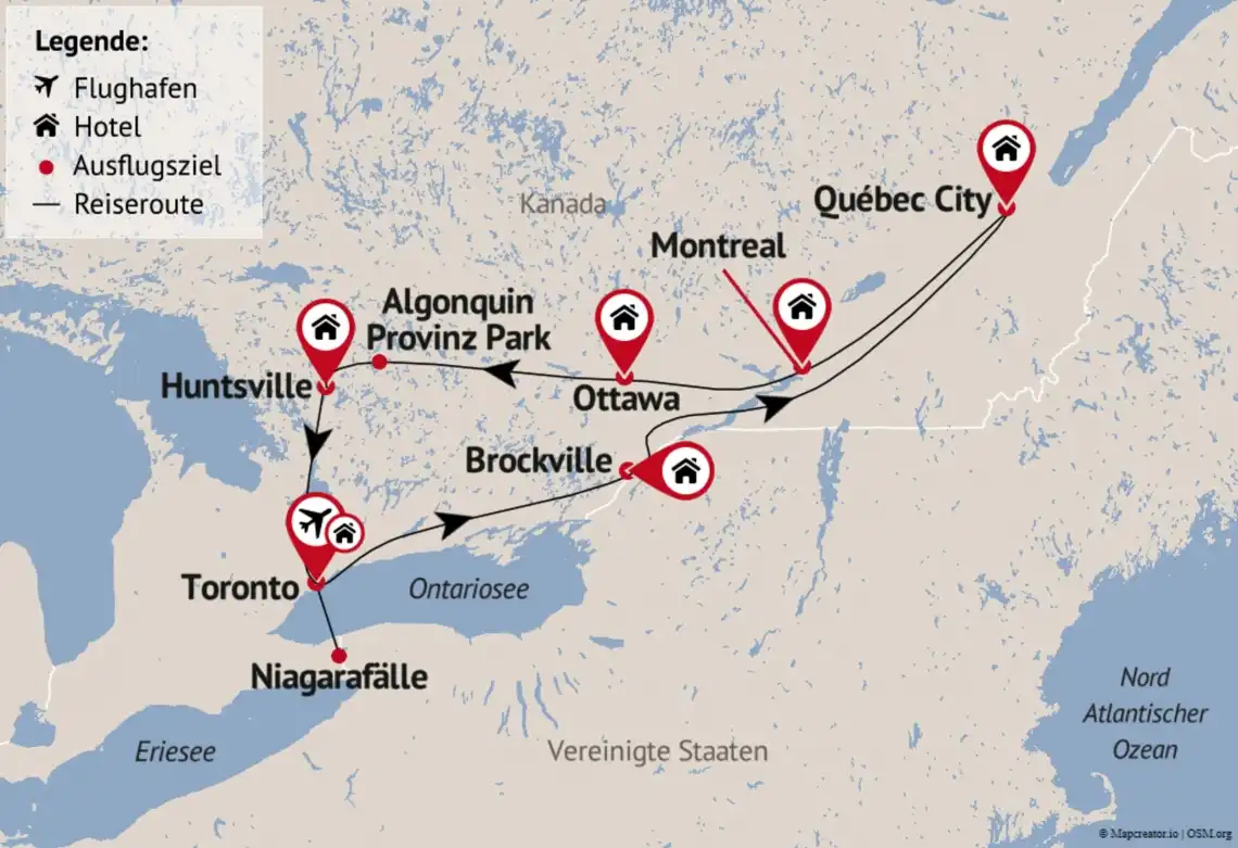 Aufnahme - Rundreise Kanadas