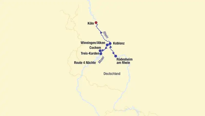 Aufnahme - Kreuzfahrt Rhein und Mosel