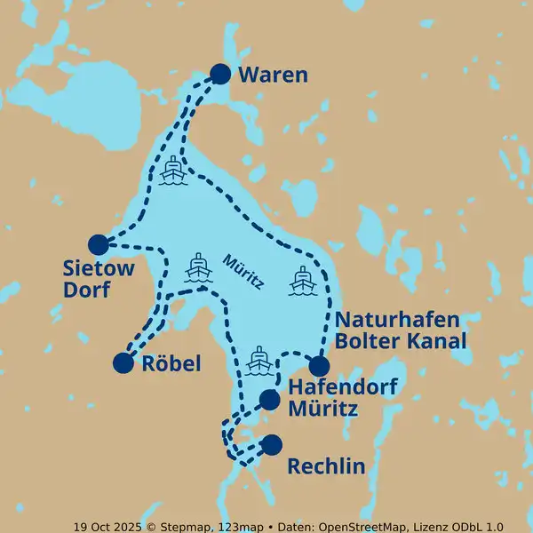 Ansicht - Rad- & Hausbootfahrt ab bis Hafendorf Müritz