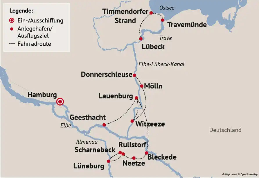 Aufnahme - Mit Rad & Schiff von Hamburg bis zur Ostsee
