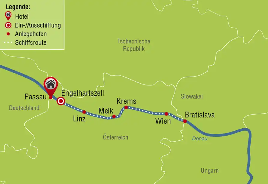 Aufnahme - Donaukreuzfahrt Rosa