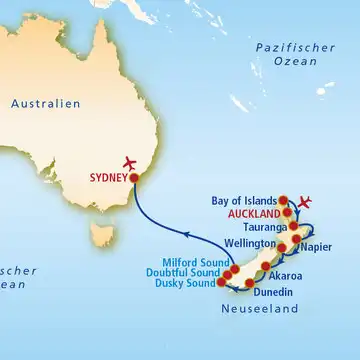 Aufnahme - Neuseeland Kreuzfahrt