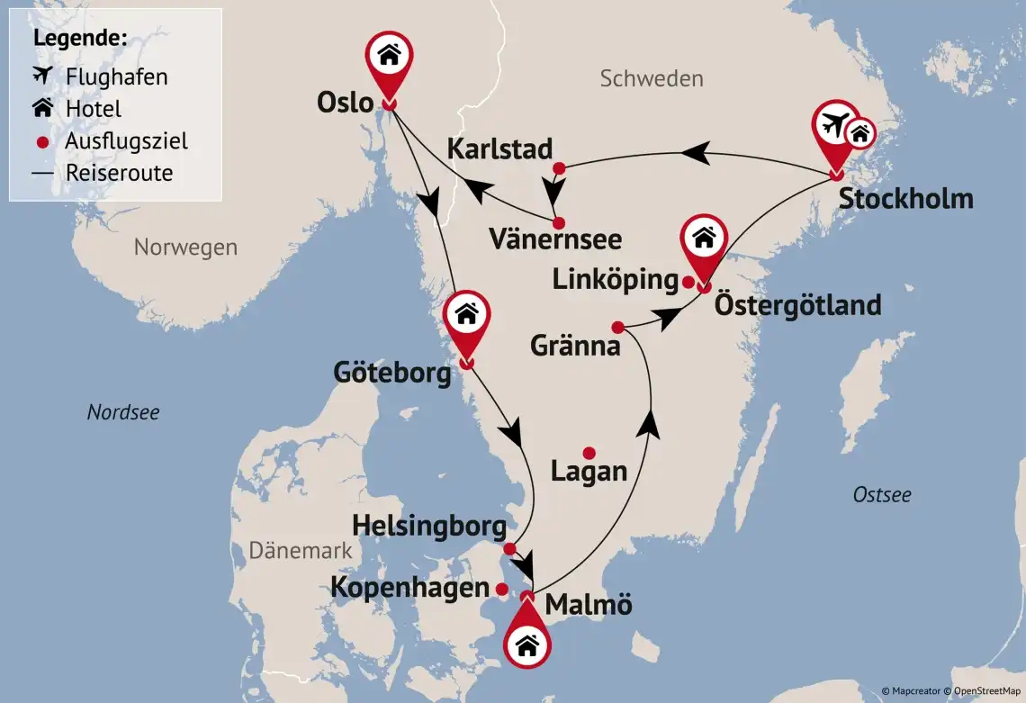 Aufnahme - Skandinavien Rundreise