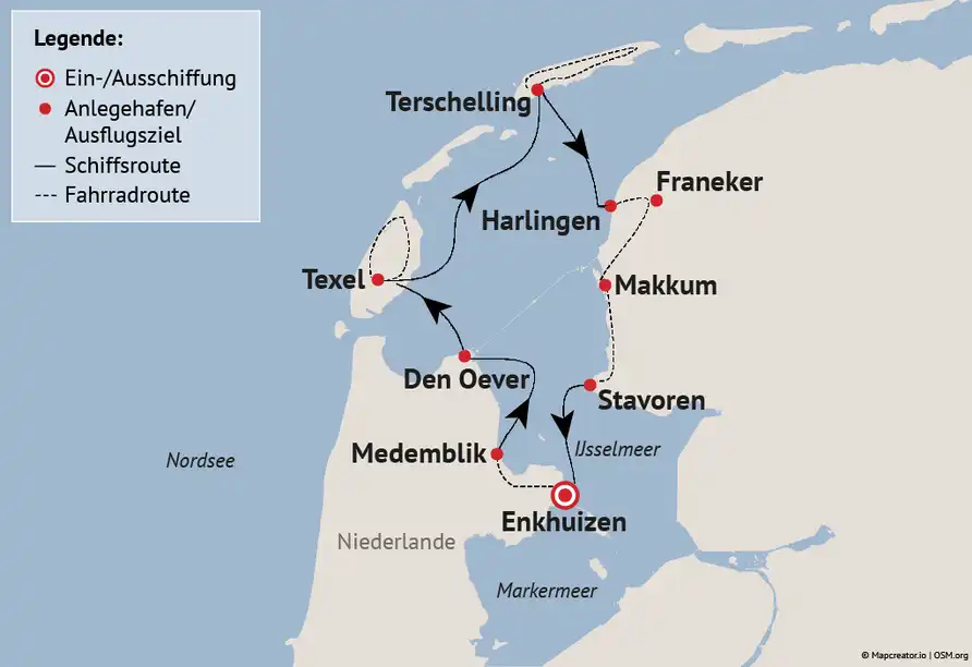 Impression - Rad- und Segelreise durch das friesische Meer