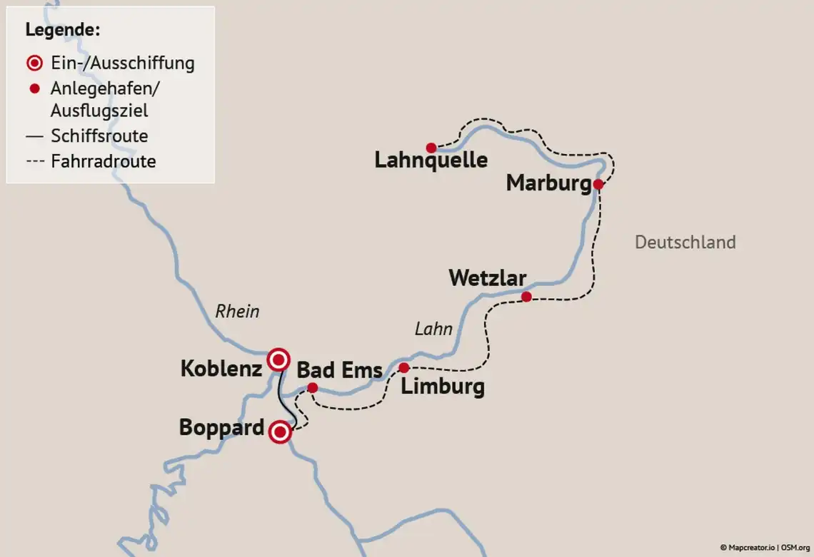 Aufnahme - Radreise Lahnradweg