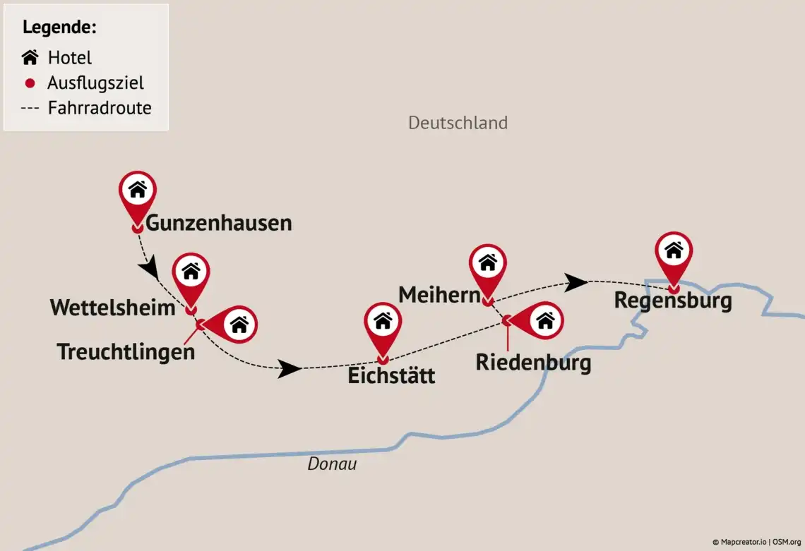 Aufnahme - Radrundreise Altmühltal
