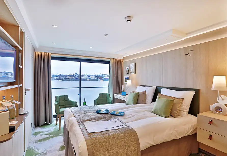 Ein Zimmer mit Blick auf den Rhein und Straßburg