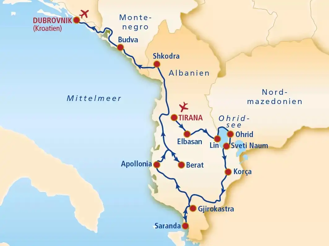 Aufnahme - Rundreise Albanien und Montenegro