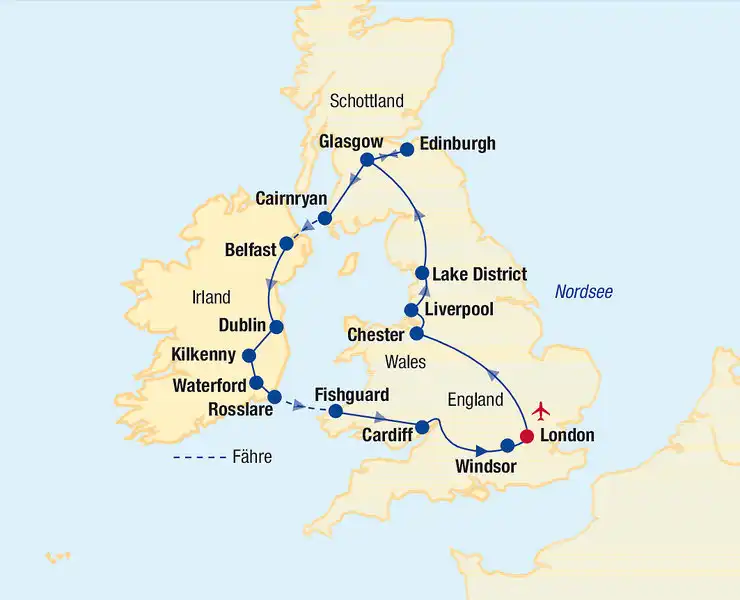 Ansicht - Rundreise England und Irland