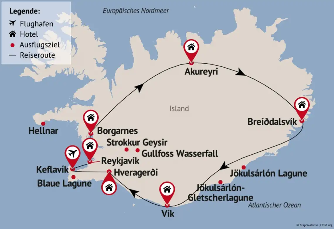 Aufnahme - Rundreise Island