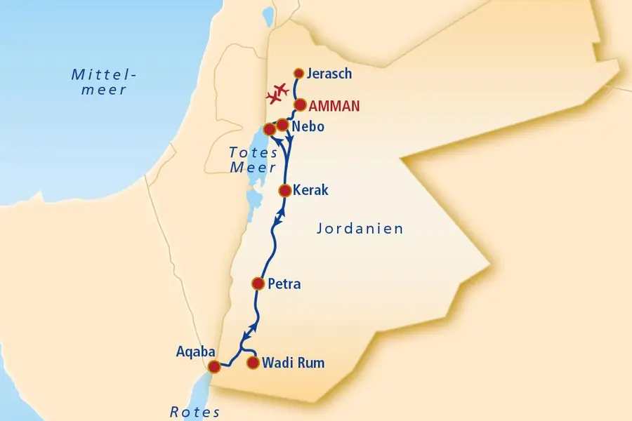 Aufnahme - Jordanien Rundreise 8-tägig mit Ausflugspaket