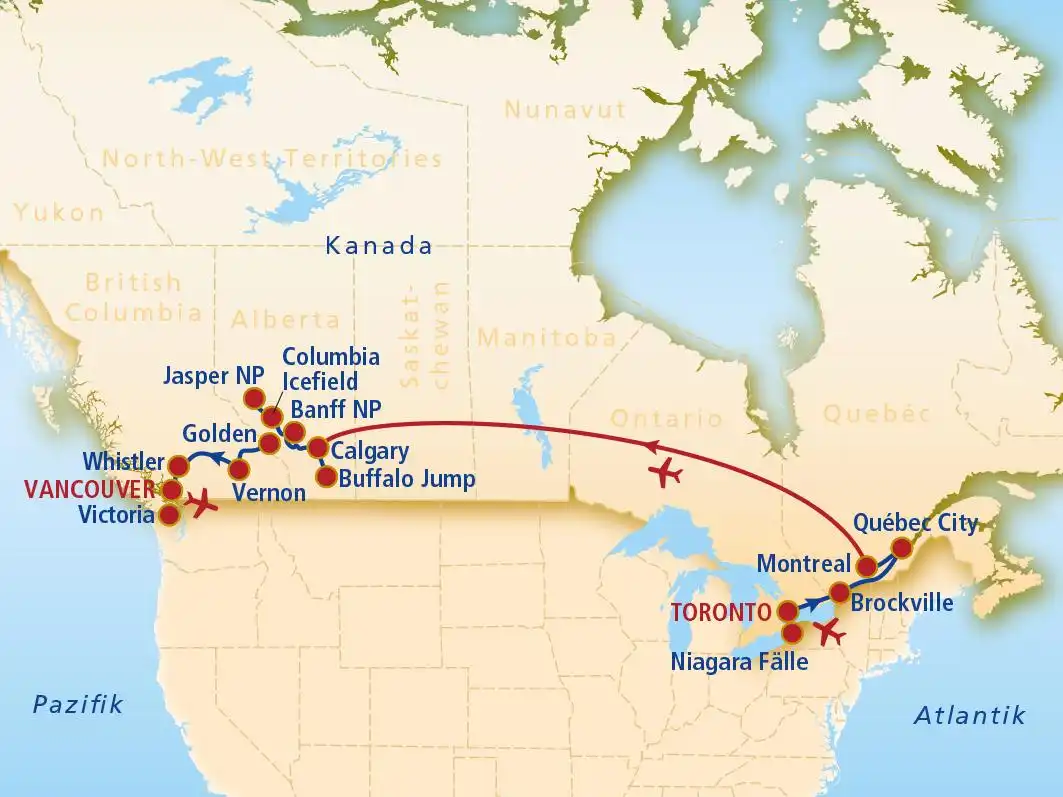 Aufnahme - Rundreise Ost- & Westkanada