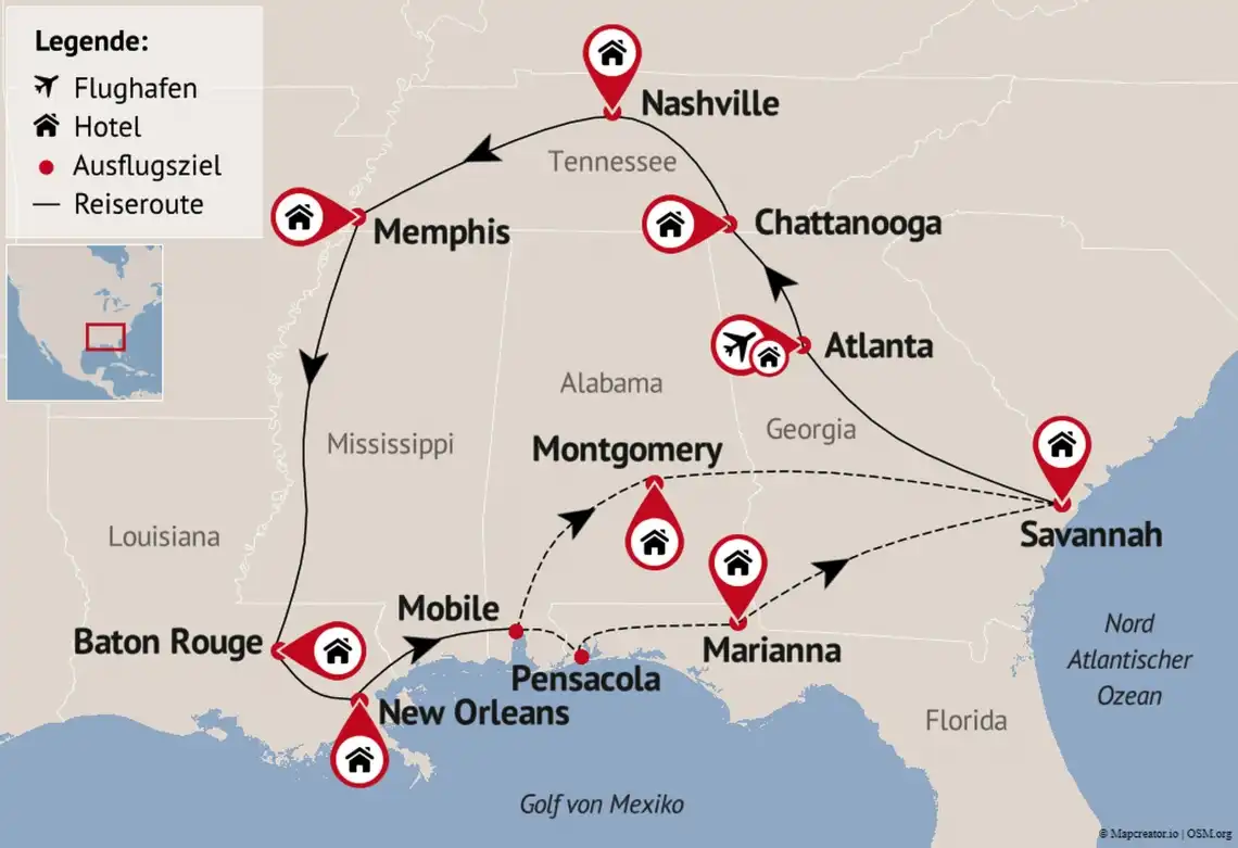 Aufnahme - Rundreise Usa