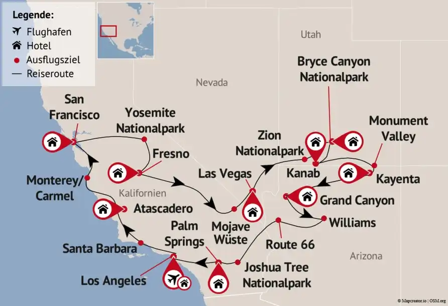 Aufnahme - Rundreise Usa