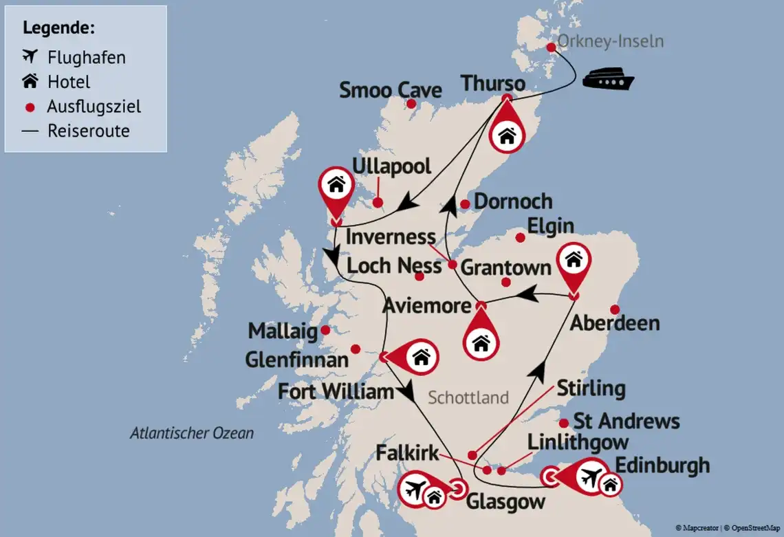 Aufnahme - Große Schottland Rundreise mit Ausflugspaket