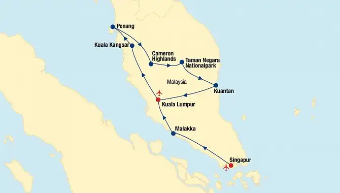 Ansicht - Singapur Rundreise und Baden Malaysia