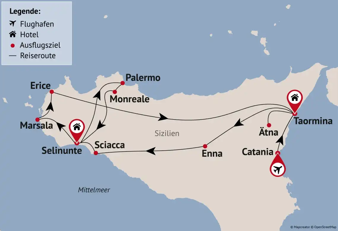 Aufnahme - Sizilien Rundreise 8-tägig mit Ausflugspaket