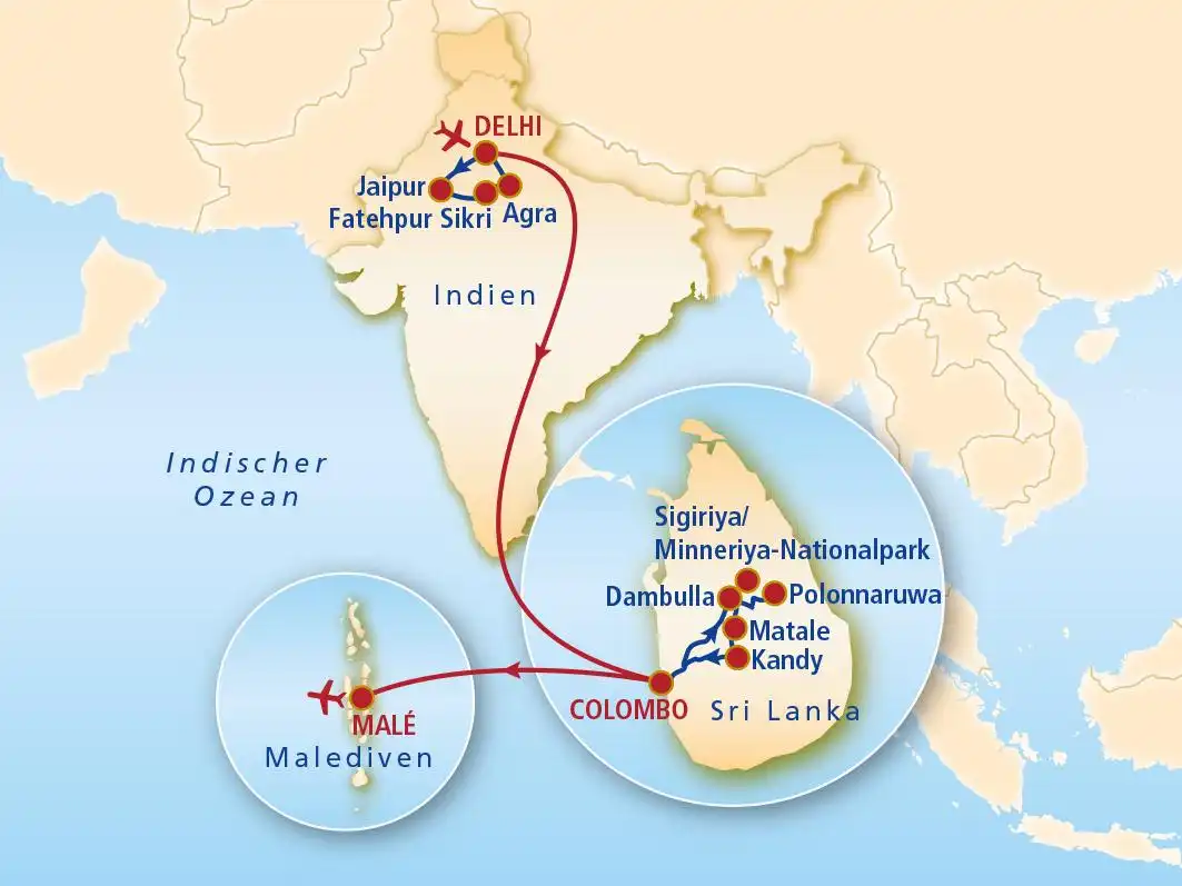 Aufnahme - Rundreise Indien und Sri Lanka mit Baden auf den Malediven