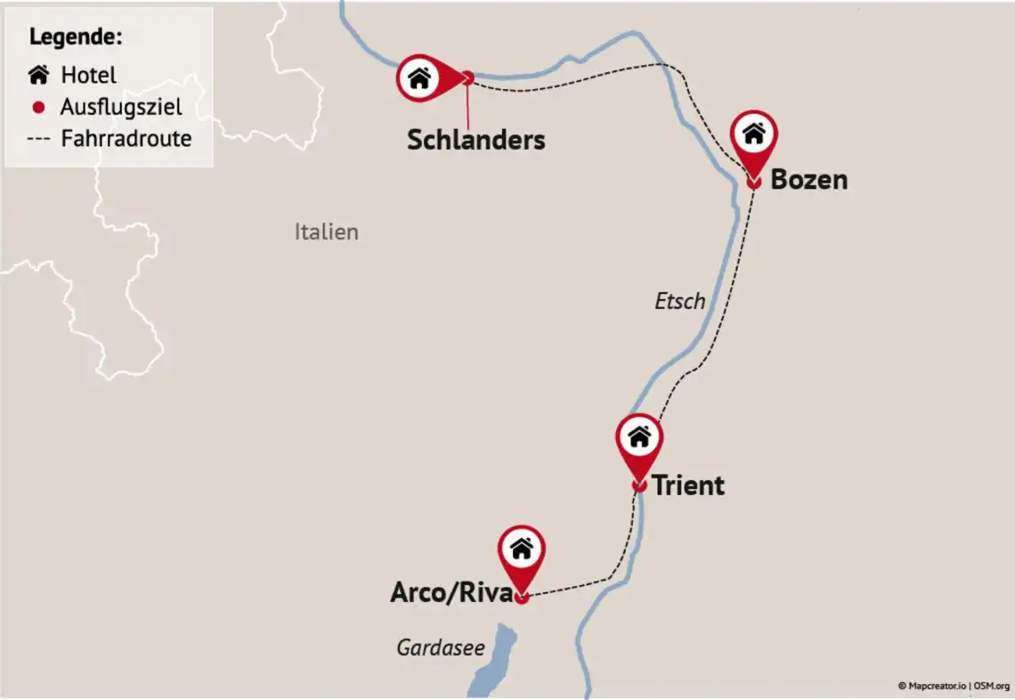 Aufnahme - Radrundreise Südtirol